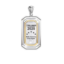 Load image into Gallery viewer, Trump 2020 American Dog Tag Silver and Gold Vermeil Pendant MPD5446