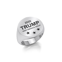 Load image into Gallery viewer, Trump 2020 Keep America Great Silver Round Ring TRI2004