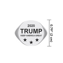 Load image into Gallery viewer, Trump 2020 Keep America Great Silver Round Ring TRI2004