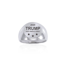 Load image into Gallery viewer, Trump 2020 Keep America Great Silver Small Round Ring TRI2005