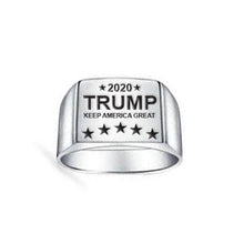 Load image into Gallery viewer, Trump 2020 Keep America Great Silver Rectangle Men Ring TRI2007
