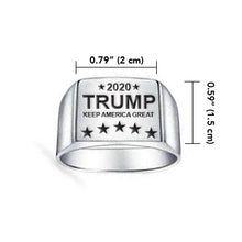 Load image into Gallery viewer, Trump 2020 Keep America Great Silver Rectangle Men Ring TRI2007