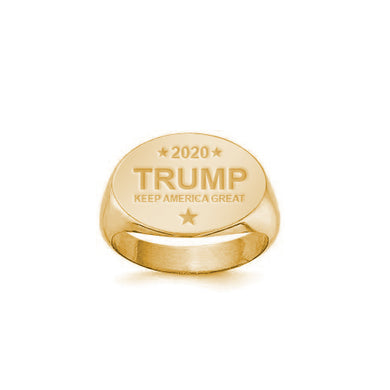 Trump 2020 Keep America Great Vermeil Ring VRI2008